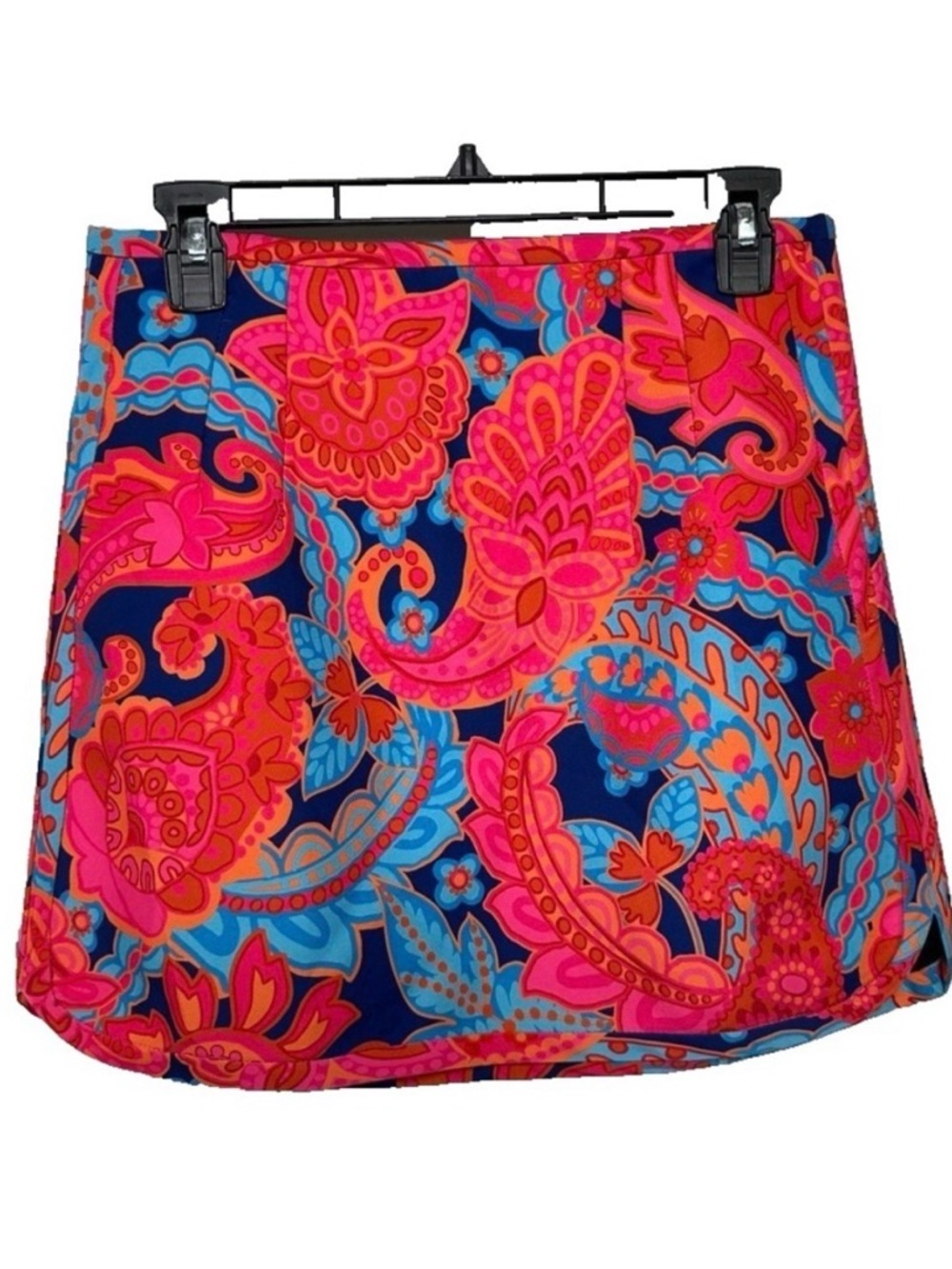 Zara Bright Paisley Mini Skirt - Pink & Blue